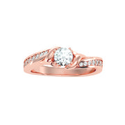 0.65 Carat Diamond 14K Rose Gold Engagement Ring - Fashion Strada