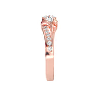 0.65 Carat Diamond 14K Rose Gold Engagement Ring - Fashion Strada