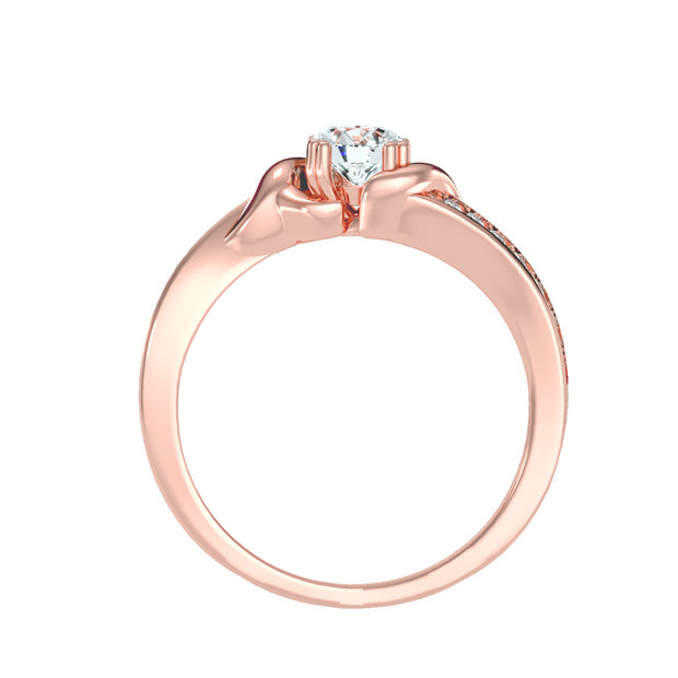 0.65 Carat Diamond 14K Rose Gold Engagement Ring - Fashion Strada