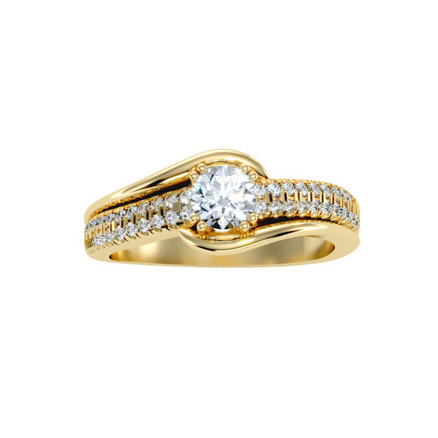 0.74 Carat Diamond 14K Yellow Gold Engagement Ring - Fashion Strada