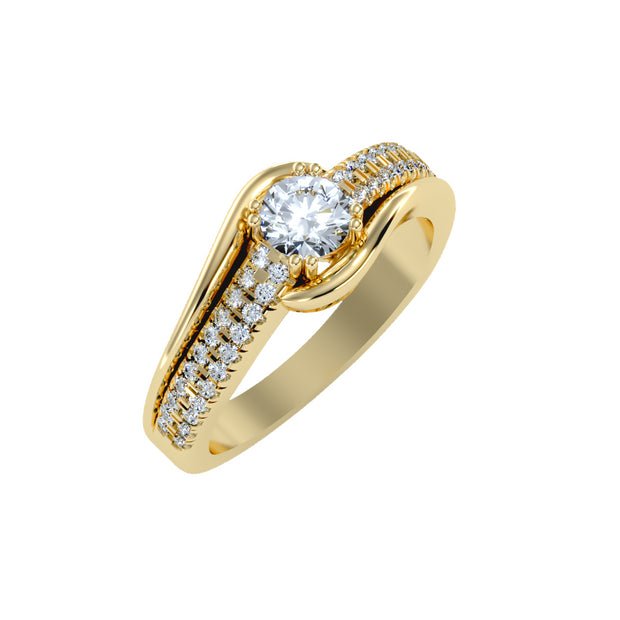 0.74 Carat Diamond 14K Yellow Gold Engagement Ring - Fashion Strada