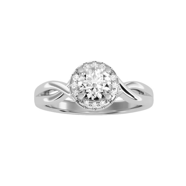 0.94 Carat Diamond 14K White Gold Engagement Ring - Fashion Strada