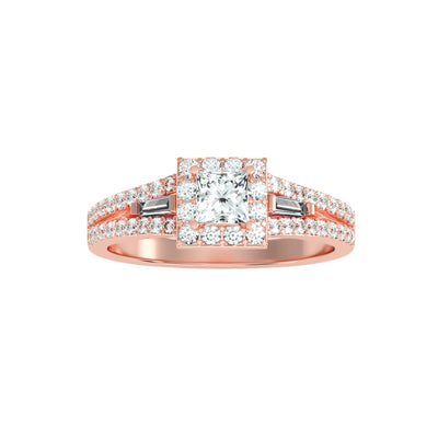 0.96 Carat Diamond 14K Rose Gold Engagement Ring - Fashion Strada