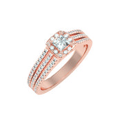 0.66 Carat Diamond 14K Rose Gold Engagement Ring - Fashion Strada