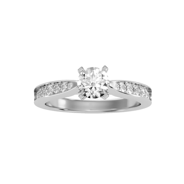 1.42 Carat Diamond 14K White Gold Engagement Ring - Fashion Strada