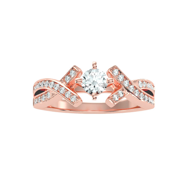 0.94 Carat Diamond 14K Rose Gold Engagement Ring - Fashion Strada