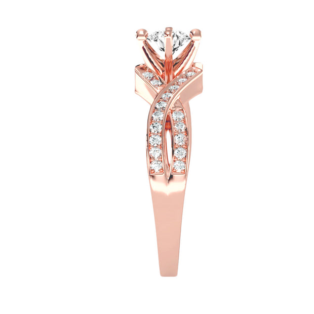 0.94 Carat Diamond 14K Rose Gold Engagement Ring - Fashion Strada