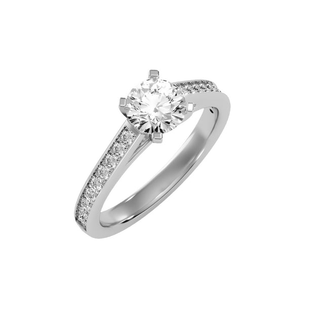 1.41 Carat Diamond 14K White Gold Engagement Ring - Fashion Strada