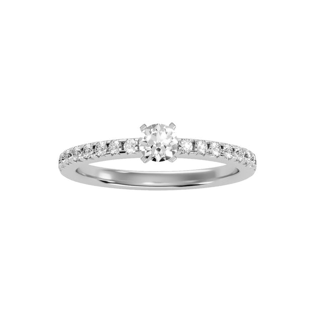 0.55 Carat Diamond 14K White Gold Engagement Ring - Fashion Strada