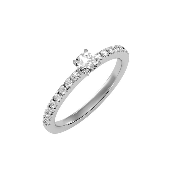 0.55 Carat Diamond 14K White Gold Engagement Ring - Fashion Strada