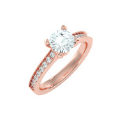 1.10 Carat Diamond 14K Rose Gold Engagement Ring - Fashion Strada