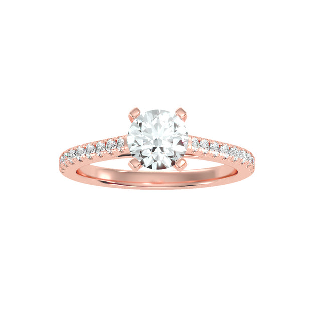 1.36 Carat Diamond 14K Rose Gold Engagement Ring - Fashion Strada