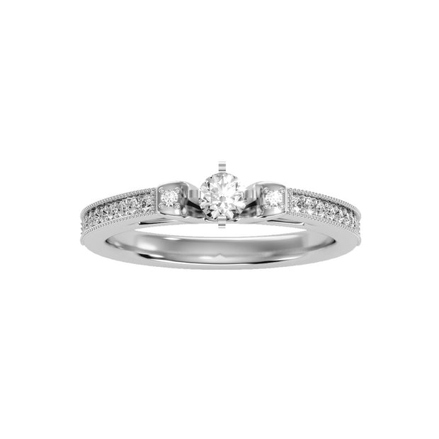 0.40 Carat Diamond 14K White Gold Engagement Ring - Fashion Strada