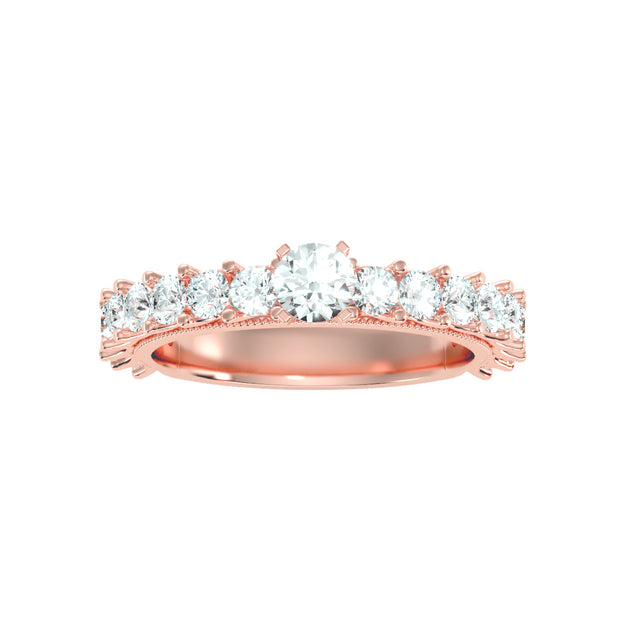 1.50 Carat Diamond 14K Rose Gold Engagement Ring - Fashion Strada