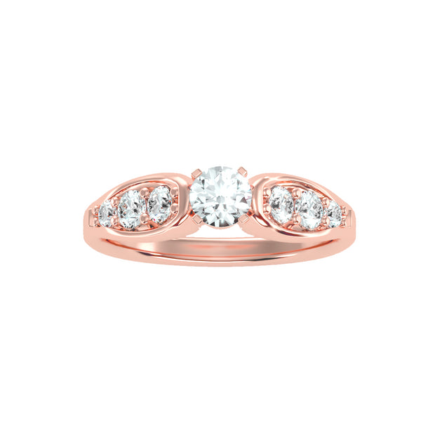 0.90 Carat Diamond 14K Rose Gold Engagement Ring - Fashion Strada