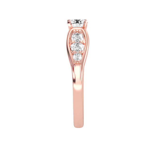 0.90 Carat Diamond 14K Rose Gold Engagement Ring - Fashion Strada