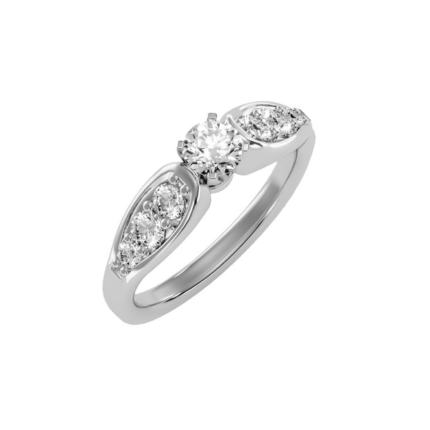 0.90 Carat Diamond 14K White Gold Engagement Ring - Fashion Strada