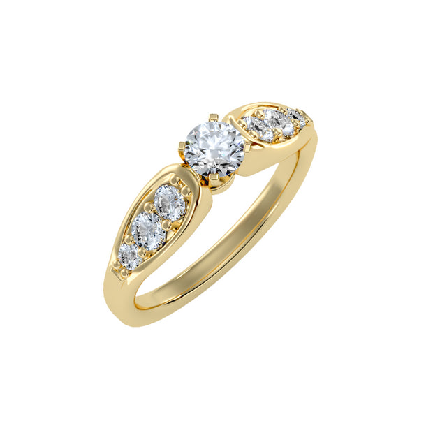 0.90 Carat Diamond 14K Yellow Gold Engagement Ring - Fashion Strada