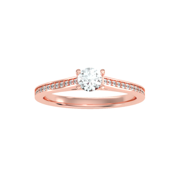 0.53 Carat Diamond 14K Rose Gold Engagement Ring - Fashion Strada