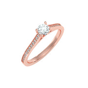 0.53 Carat Diamond 14K Rose Gold Engagement Ring - Fashion Strada