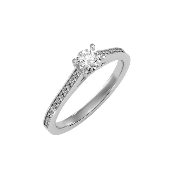 0.53 Carat Diamond 14K White Gold Engagement Ring - Fashion Strada