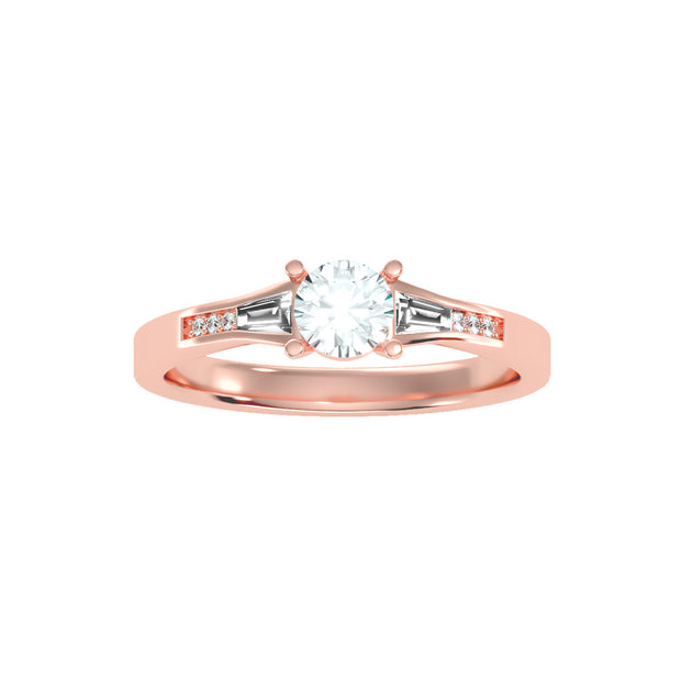 0.80 Carat Diamond 14K Rose Gold Engagement Ring - Fashion Strada