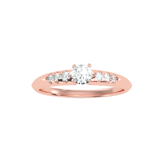 0.41 Carat Diamond 14K Rose Gold Engagement Ring - Fashion Strada