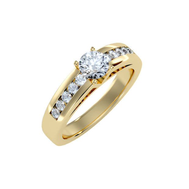 0.89 Carat Diamond 14K Yellow Gold Engagement Ring - Fashion Strada