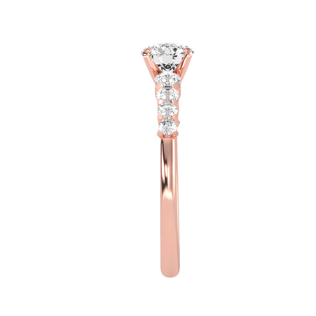 1.10 Carat Diamond 14K Rose Gold Engagement Ring - Fashion Strada