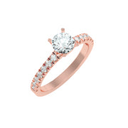 1.17 Carat Diamond 14K Rose Gold Engagement Ring - Fashion Strada