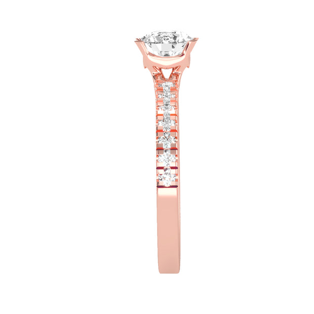 1.17 Carat Diamond 14K Rose Gold Engagement Ring - Fashion Strada