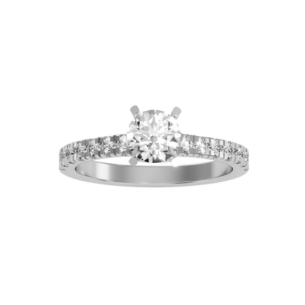 1.17 Carat Diamond 14K White Gold Engagement Ring - Fashion Strada