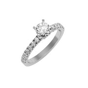 1.17 Carat Diamond 14K White Gold Engagement Ring - Fashion Strada