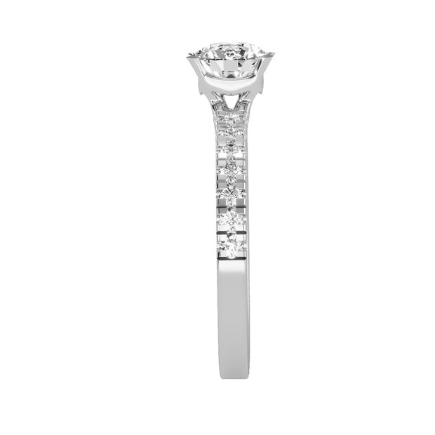 1.17 Carat Diamond 14K White Gold Engagement Ring - Fashion Strada