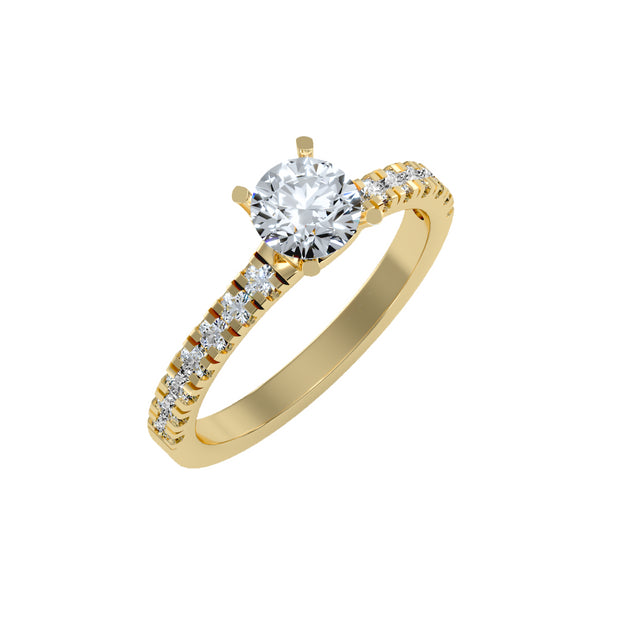 1.17 Carat Diamond 14K Yellow Gold Engagement Ring - Fashion Strada