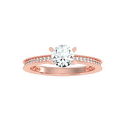 0.97 Carat Diamond 14K Rose Gold Engagement Ring - Fashion Strada