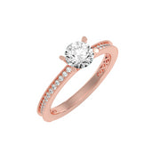 0.97 Carat Diamond 14K Rose Gold Engagement Ring - Fashion Strada