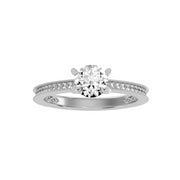 0.97 Carat Diamond 14K White Gold Engagement Ring - Fashion Strada