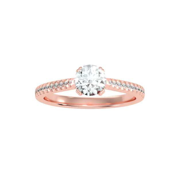 0.94 Carat Diamond 14K Rose Gold Engagement Ring - Fashion Strada