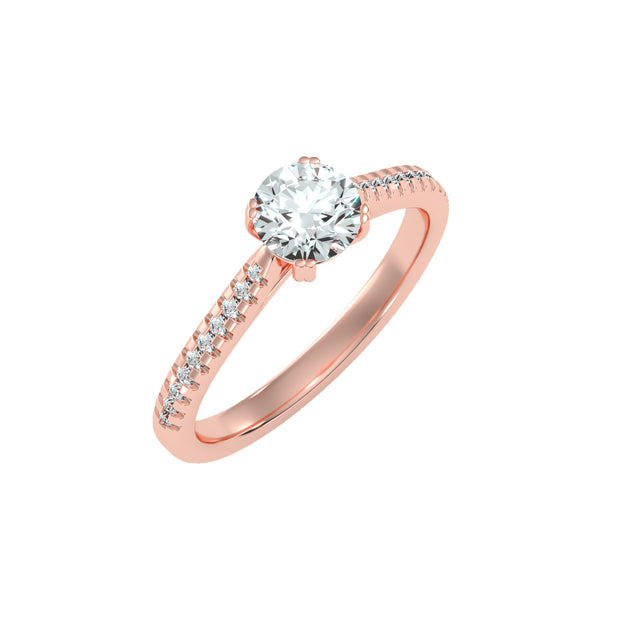 0.94 Carat Diamond 14K Rose Gold Engagement Ring - Fashion Strada