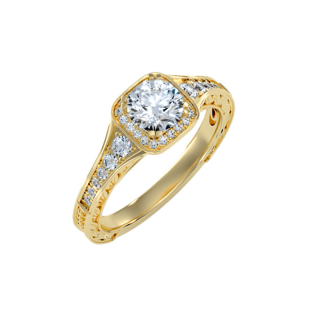 1.09 Carat Diamond 14K Yellow Gold Engagement Ring - Fashion Strada