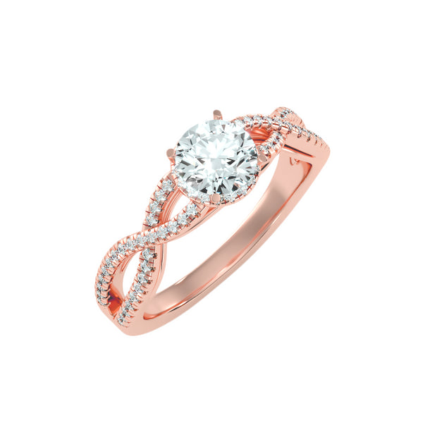 1.08 Carat Diamond 14K Rose Gold Engagement Ring - Fashion Strada