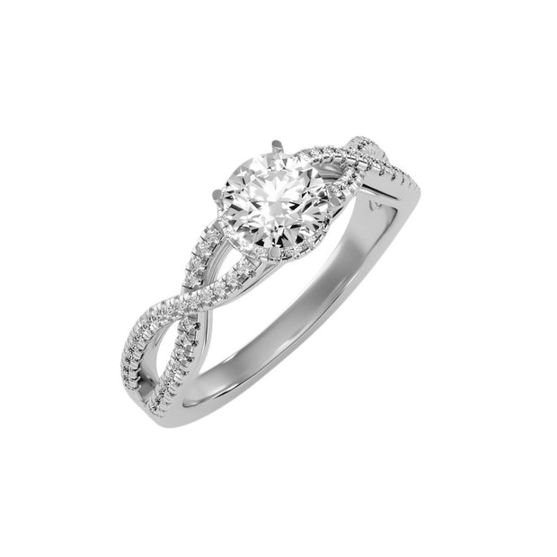 1.08 Carat Diamond 14K White Gold Engagement Ring - Fashion Strada