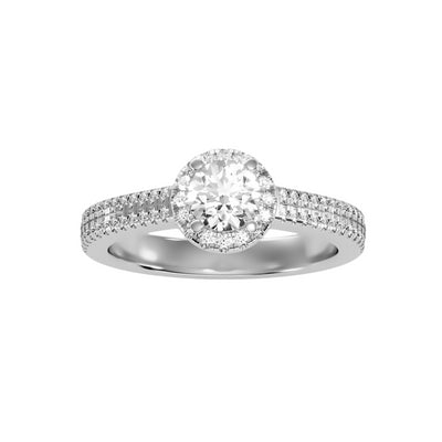 0.77 Carat Diamond 14K White Gold Engagement Ring - Fashion Strada