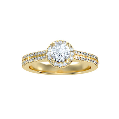 0.77 Carat Diamond 14K Yellow Gold Engagement Ring - Fashion Strada