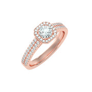 0.87 Carat Diamond 14K Rose Gold Engagement Ring - Fashion Strada