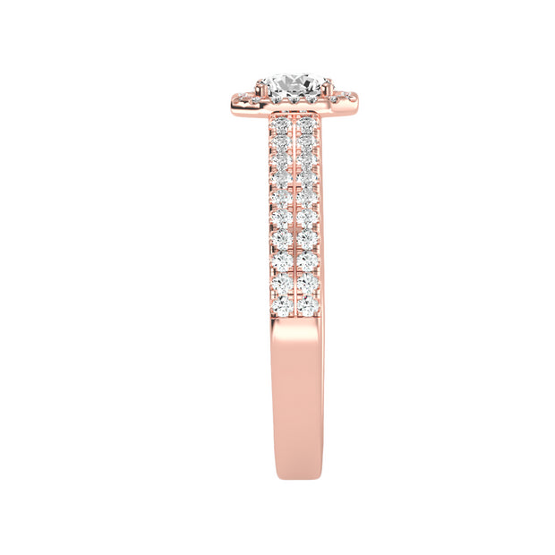 0.87 Carat Diamond 14K Rose Gold Engagement Ring - Fashion Strada