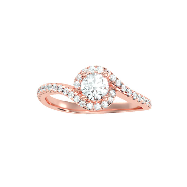 0.77 Carat Diamond 14K Rose Gold Engagement Ring - Fashion Strada