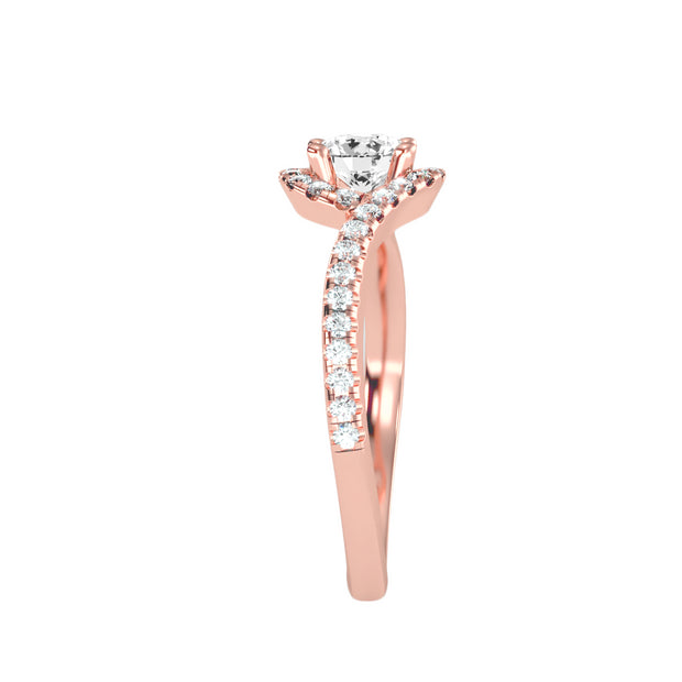 0.77 Carat Diamond 14K Rose Gold Engagement Ring - Fashion Strada