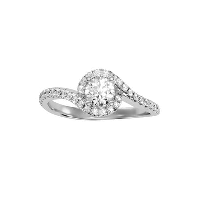 0.77 Carat Diamond 14K White Gold Engagement Ring - Fashion Strada